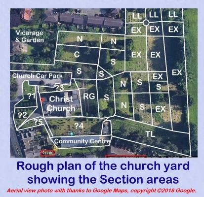 Picture of a plan of the church yard at Christ Church Swindon